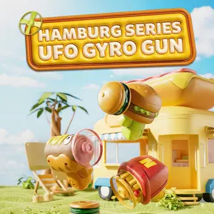 French Fry & Burger-Themed Spinning Top Guns, Flying Saucers, Light-Up Bamboo-Copter Spinners, and Battle Tops