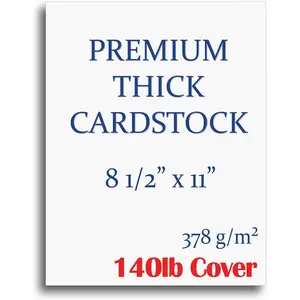 Extra Heavy Duty 140lb Cover Cardstock Bright White 379gsm 18pt Thick Paper for Inkjet & Laser Printers 8-1/2" x 11" 100 Sheets Pack