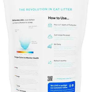 PrettyLitter Health Monitoring Cat Litter Original Unscented Non-Clumping Crystal Litter with Super Absorbant Silica Gel 6 lbs Pack of 1