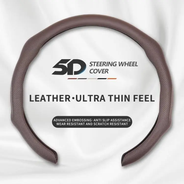 2026 New High-End Napa Leather & Alcantara Car Steering Wheel Cover - Automotive Non-Slip Durable Sweat-Resistant Steering Wheel Protector for Universal Cars