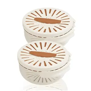 2 in 1 Multifunctional Drainage Basket Fruit Strainer Filter Bowl with Lid Foldable Handle for Rinsing & Filtering Brown Utensils 1Pcs Brown