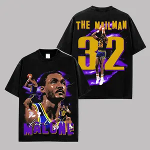 Karl Malone Graphic Tee Shirt, Karl Malone Vintage Basketball T-Shirt, The Mailman Retro Streetwear Tee, 32 Legend Oversized Unisex Fan Shirt, Trending Sports Gift US