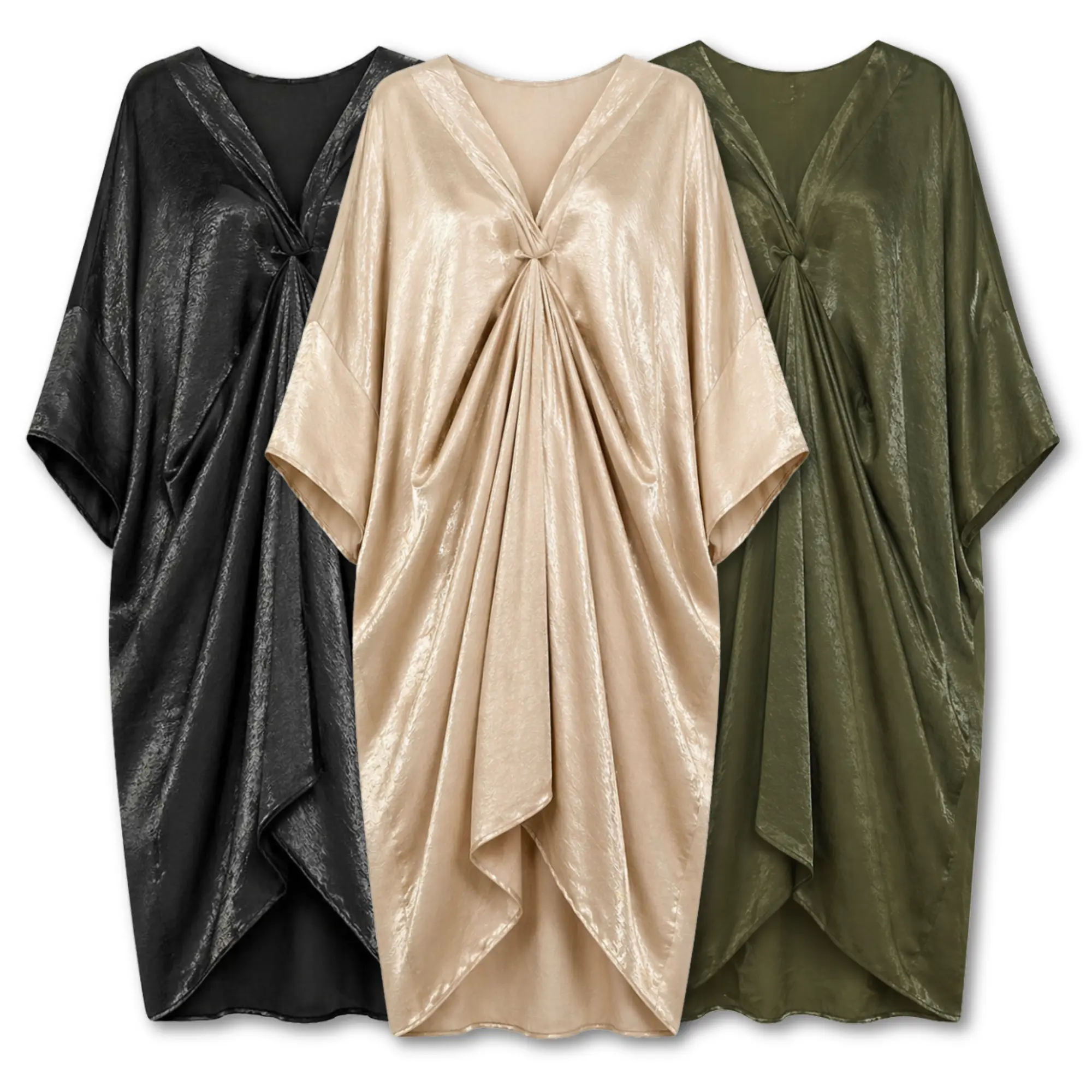 Draped Silky Kaftan