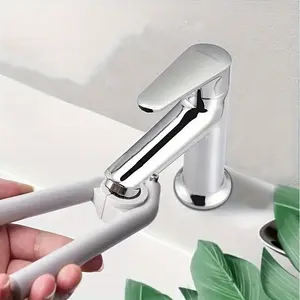 1pc gray faucet wrench, a universal tool for loosening and removing faucet aerators, suitable for use in the bathroom