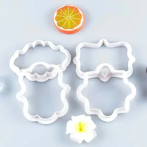 4pcs Personalized Name Plate Cookie Cutter for Customized Cookies at Birthday Wedding and Baby Shower Parties