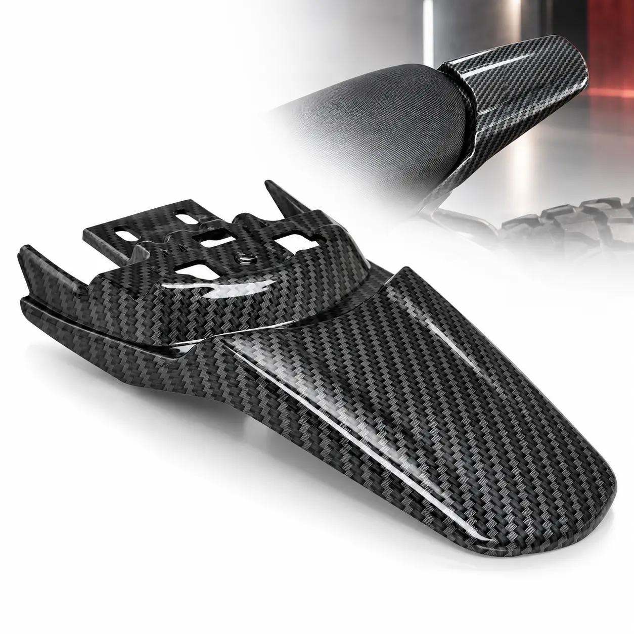 Electric Dirt Bike Rear Fender Mudguard Imitation Carbon Fiber for SurRon Light Bee X/S Segway X260/X160 Ebike