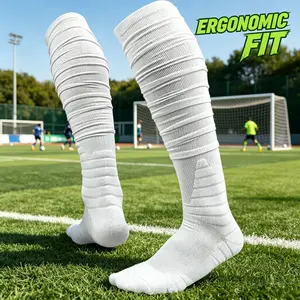 Padded Scrunch Football Socks for Men & Boys - Anti-Slip, No Blister, Stay Up Knee High Soccer Socks for Training & Games