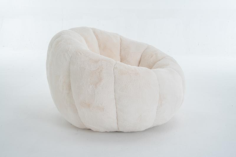 Eyisean 45" Fluffy Bean Bag Chair for Adults with Floral-Shaped Backrest, Comfy Soft Cloud Reading Chair with Faux Fur & Foam, Lazy Lounge Single Sofa for Bedroom, Living Room, Apartment