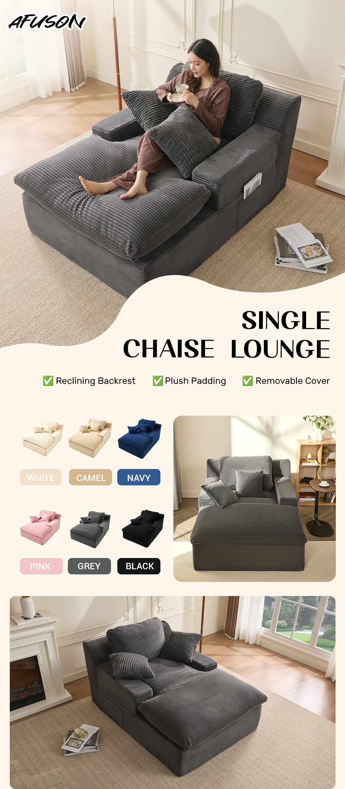 AFUSON 62" Oversized Boneless Chaise Lounge Chair, Extra Cloud Layer, Convertible Sleeper Sofa Couch with Removable Pillows & Side Pockets, Corduroy Upholstered Sofa Bed with Armrests for Living Room,sofa bed,Camel,couch bed,bean bag chair,couches AFUSON 62" Oversized Boneless Chaise Lounge Chair, Extra Cloud Layer, Convertible Sleeper Sofa Couch with Removable Pillows & Side Pockets, Corduroy Upholstered Sofa Bed with Armrests for Living Room,sofa bed,Camel,couch bed,bean bag chair,couches