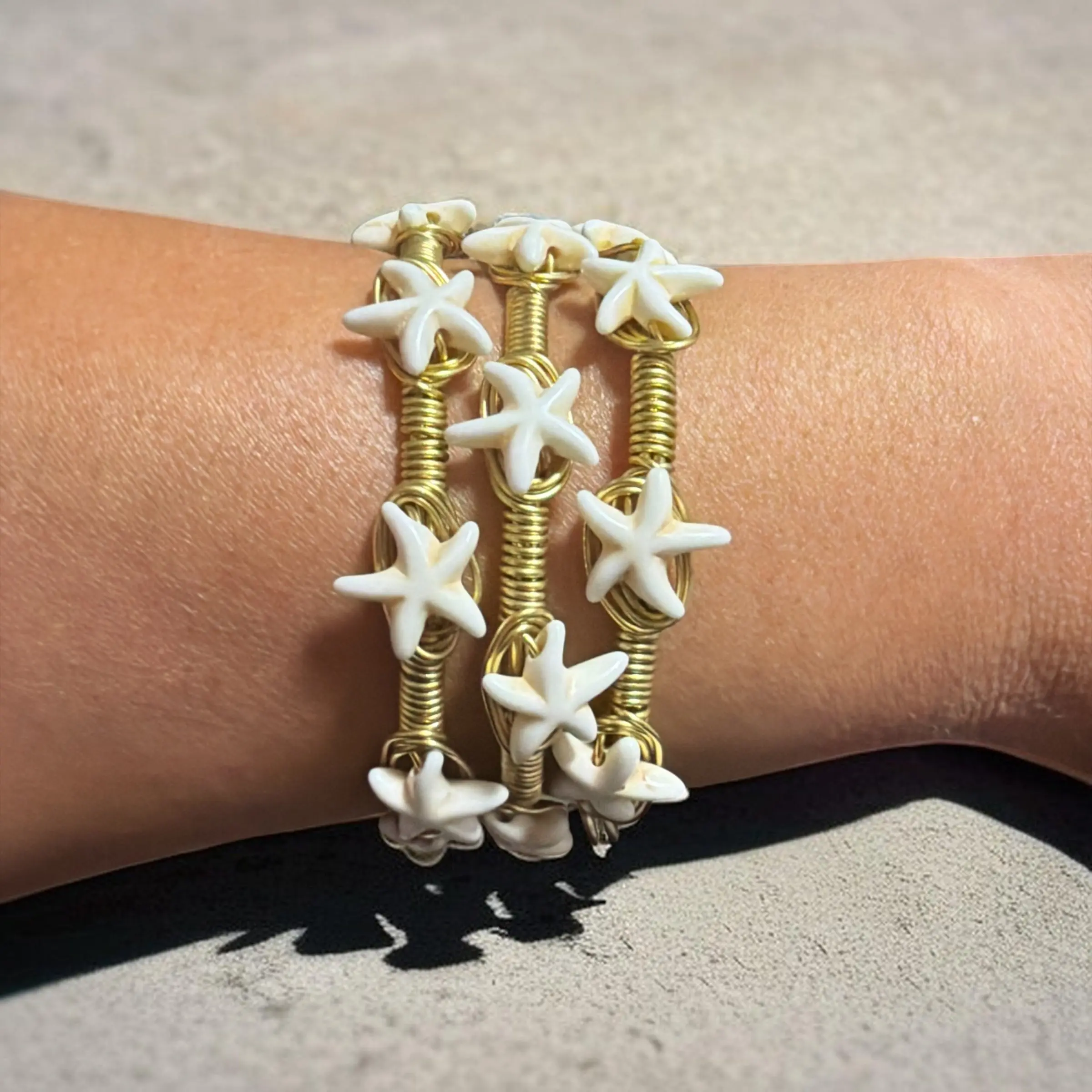 Neutral Starfish Bangles (Set of 3)