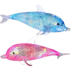 Squishy Dolphin Sugar Stress Balls for Kids and Adults, Kawaii Dolphin Squeeze Sugar Ball Squishy Toys, Sea-Animals Sensory Stress Toys, Party Favors for Kids, Easter Basket Stuffers