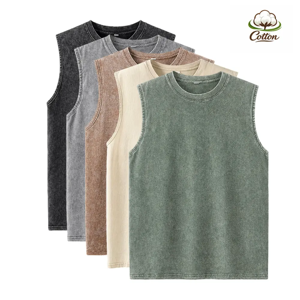 Men’s 5-Pack Vintage Washed Sleeveless Tank Tops, Casual Crew Neck Athletic Shirts, Suitable for Gym, Daily Workouts, Fitness, and Streetwear,summerwins,father'sdaygifts,back to school,back to school shopping
