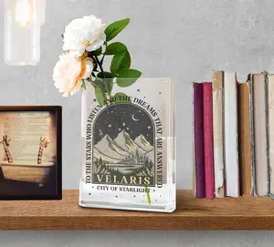 Velaris Book Vase | City of Starlight Acrylic Floral Vase | “To the Stars Who Listen” ACOTAR Decor | Night Court SJM Gift