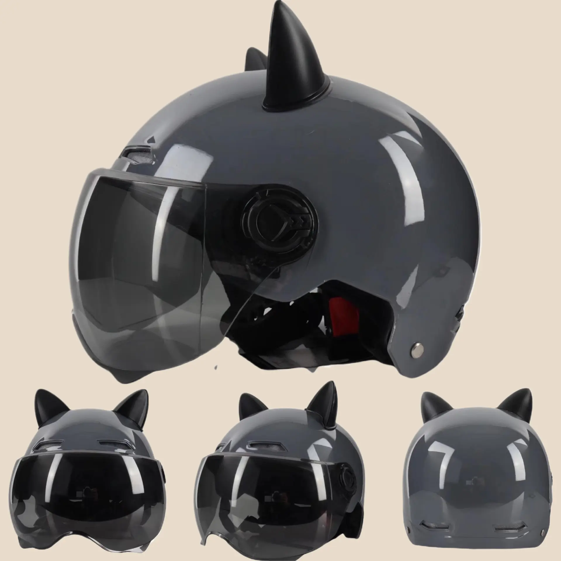 bunny ear motorcycle helmet Cover, White Rabbit Cartoon people will point RUISINERY Popular Motorcycle Helmets Covers
