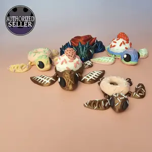 Cute Turtle 3D Printed | Articulated Cute Turtle | Turtle | Flexi Turtle | Doughnut Turtle | Cake Turtle