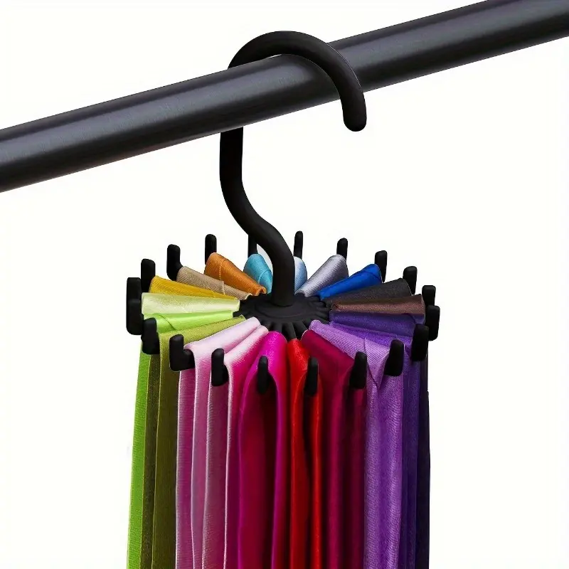 1pc Rotating scarf and tie hanger, anti slip plastic multifunctional accessory hanger, Organiser