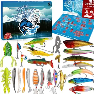 2025 Fishing Advent Calendar Christmas Countdown – 24+1 Lures Set with Mystery Surprise – Fishing Gift for Adults,Men, Boys, Teen and Fishermen