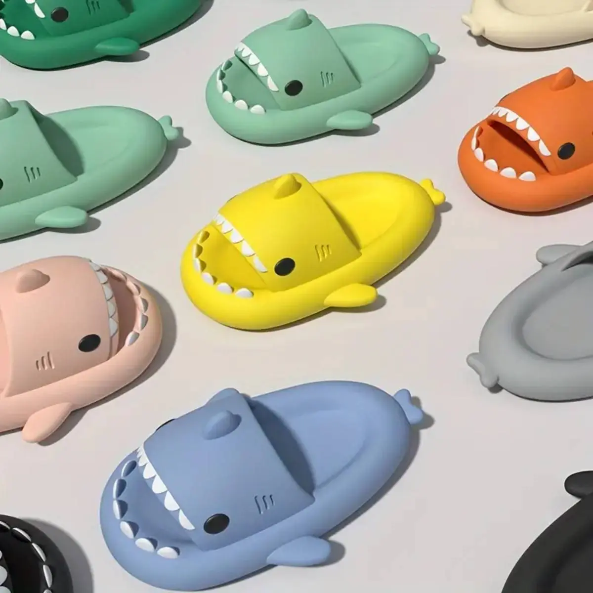 YEAGOSO Men's and Women's Shark Slides Cloud Slippers Summer Novelty Open Toe Slide Sandals Anti-Slip Beach Pool Shower Shoes with Cushioned Thick Sole