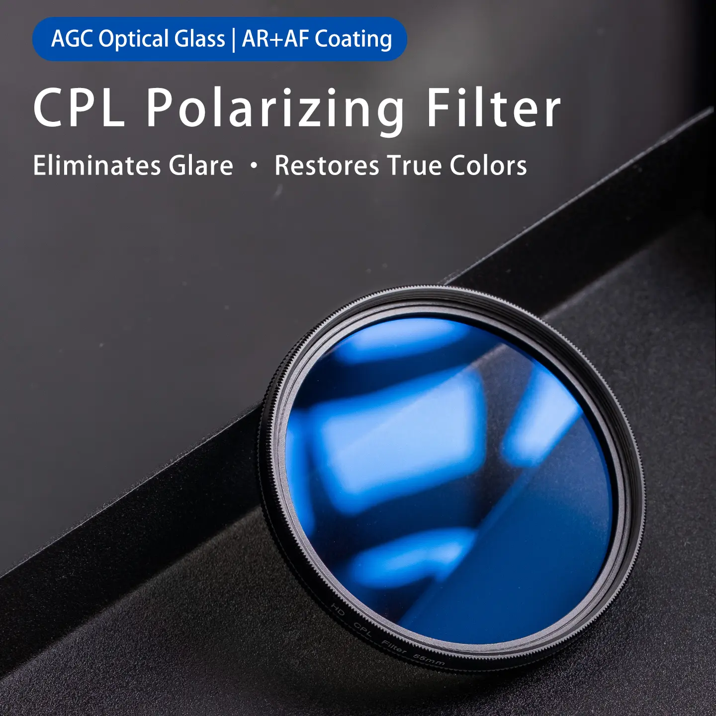 CPL Polarizing Filter (49/52/55/58/62/67/72/77/82mm) – Reduces Glare, Eliminates Reflections, Enhances Color & Contrast