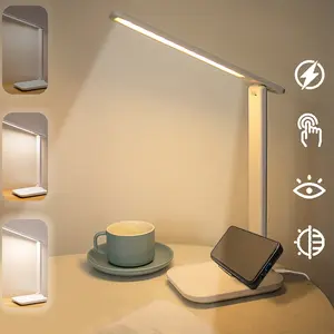 LED Desk Lamps for an Office in Home,3 Brightness Modes,Dimmable Foldable Office Desk Lamp with USB Port & Touch Control,Eye-Caring Modern Table Lamp for Bedroom,Living Room,Reading Light for College