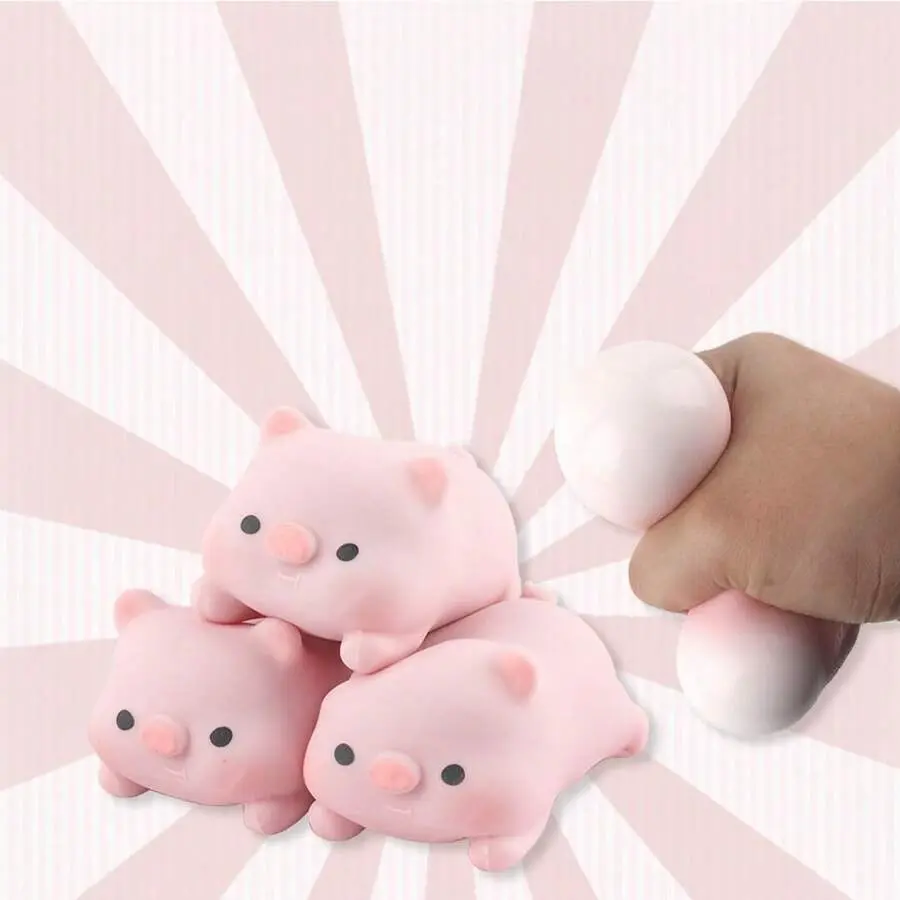 Creative Stress Relief Pull Pig Squishy Toy Stretchy Mochi Tofu Ball Decompression Vent Fidget For Adults & Kids Boredom Relief