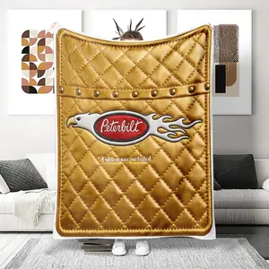 Peterbilt Classic Truck Logo Print Blanket, Holiday Gift Trend, Living Room Nap Area, Car Enthusiast, Flannel Cover, Soft Fleece