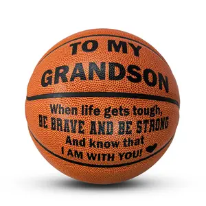 Custom To My Grandson Basketball Gift, Personalized Orange Basketball 29.5