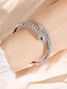 Women's Animal Motif Snake Bracelet, Fashionable Bangle, Open-End Design Layered Jewelry Accessory, Party & Date Night Fashion Gift Idea