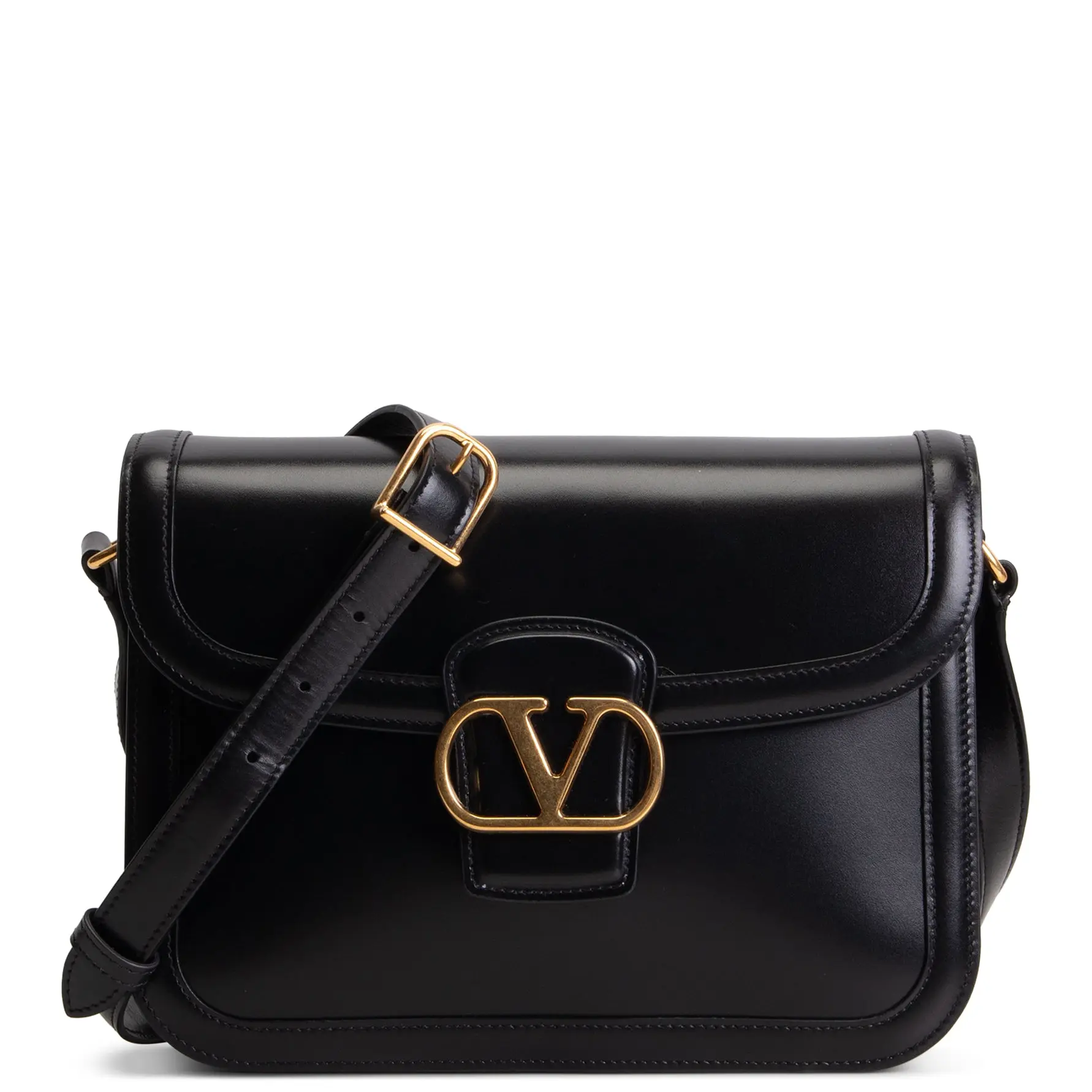 Pre-owned Valentino Calfskin Leather Shoulder Bags 9 to 5 Shoulder Bag Black