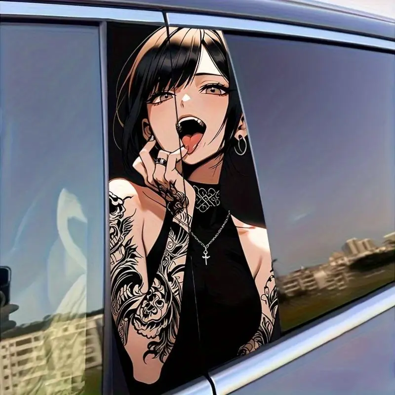 Girl Pattern Car Sticker, Car Decorative Sticker, Self Adhesive Car Window Decal, Car Exterior Decoration Accessories for Car, Wall & Window, Sticker For Cars, Vehicle Exterior Decoration, Adhesive Decals