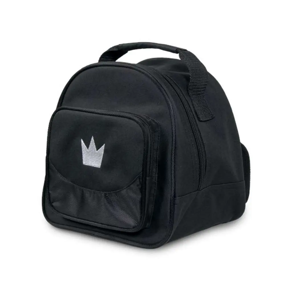 Brunswick Sidekick Single Ball Tote, Black Nylon & Polyester Bowling Bag with Adjustable Rear Strap and Front Zip Accessory Pocket, 9'L X 9"D X 9"H
