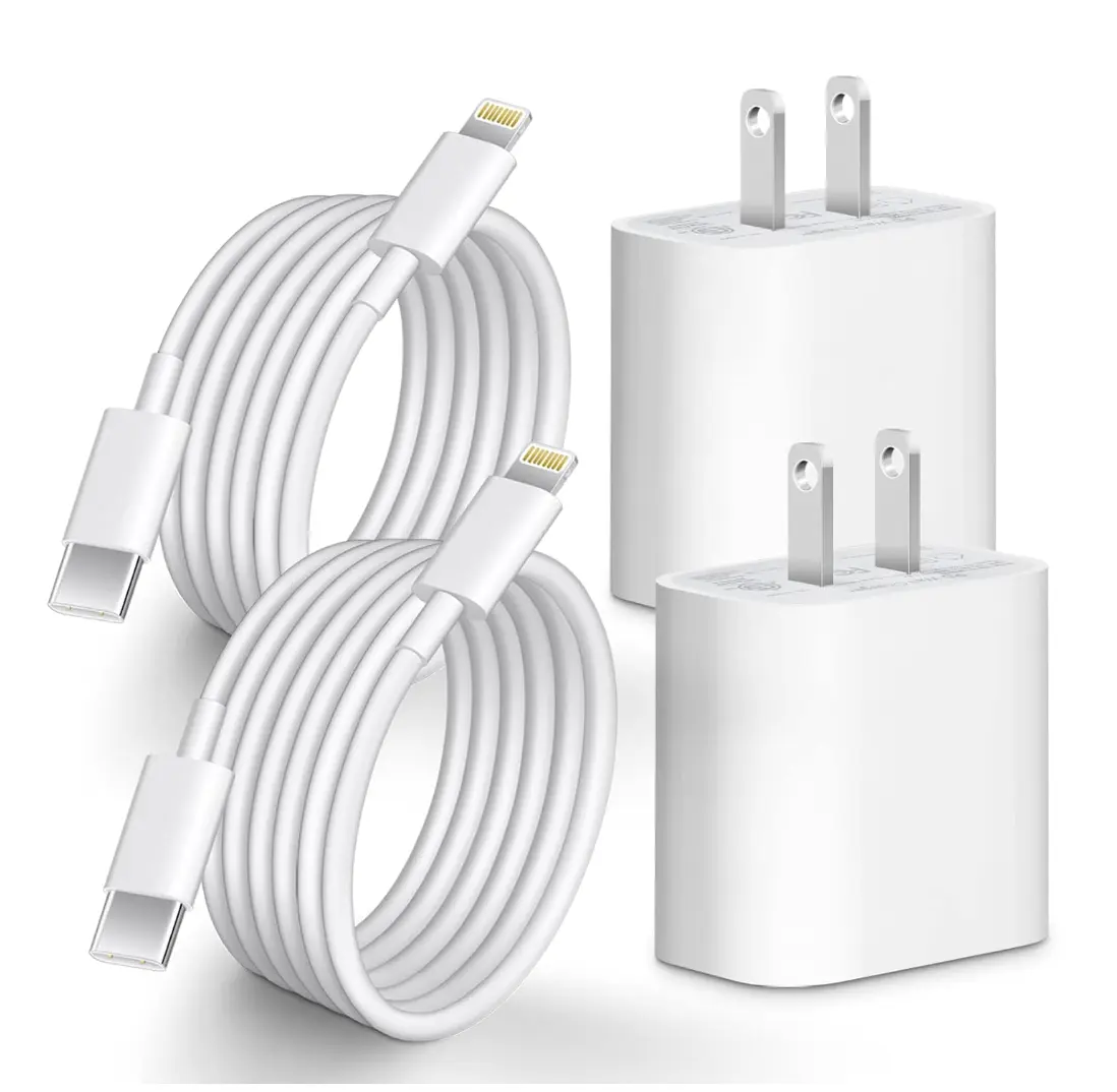 2 pack USB-C charger (MFi certified) Cable Charging Lightning Adapter 2 pack USB-C charger (MFi certified) Cable Charging Lightning Adapter