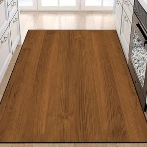 Wood Grain Pattern Kitchen Rug, 1 Count Non-slip Soft Floor Mat, Rectangle Area Rug, Decorative Carpet for Home Kitchen Living Room Bedroom, Super Soft Rug