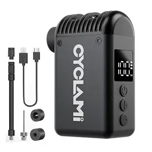 Portable Air Pump 150psi High Pressure Electric Inflator, Automatic Stop Charging for Bike Motorcycle Tires, USB Fast Charge Camping Emergency Tool