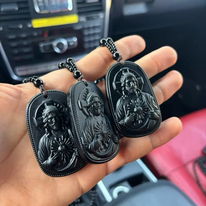 Jesus Handmade Rosary Necklace - Elegant Unisex Design with Intricate Bead and Medallion, High-Quality Material for Adults