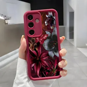 Dark Vintage Lilies Collage Phone Case, Enhanced Camera Protection,Shockproof Skin-Friendly Touch Soft Cover for Samsung Galaxy S21 S22 S23 S24 S25 S26 Ultra Plus FE A13 A14 A15 A16 A17 A33 A34 A35 A36 A52 A53 A54 Note20 Floral