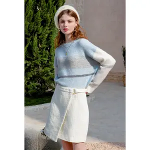 Hallie Tweed Skirt - Ivory