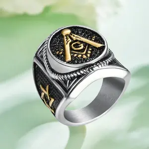 1pc European and American Punk Hip-hop Stainless Steel AG Ring, Suitable for Daily Party Men's Jewelry, A Holiday Gift for Friends
