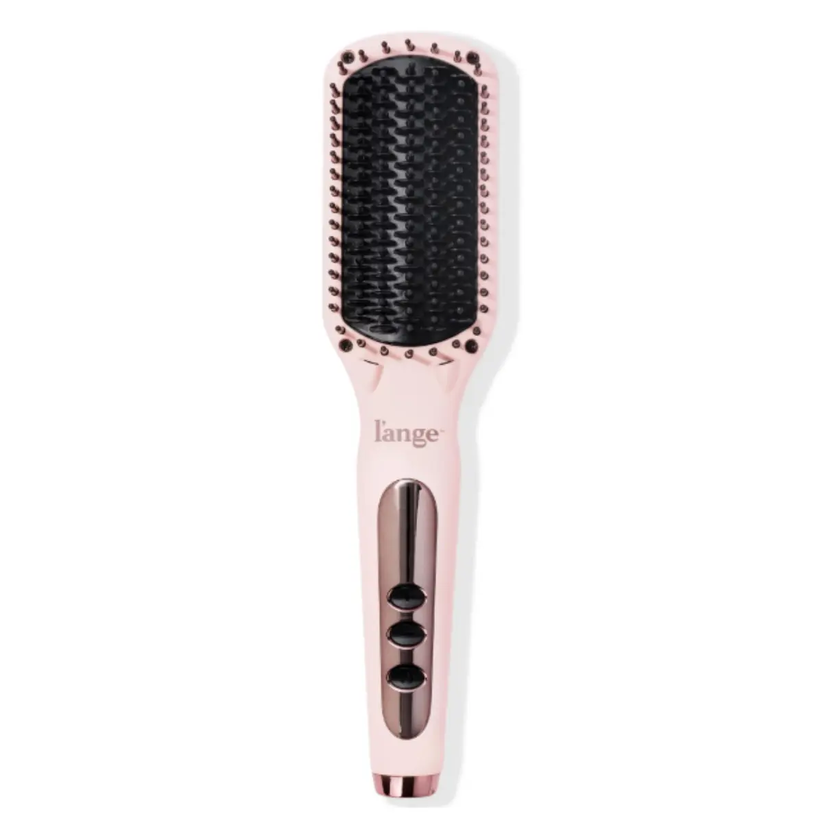 L'ANGE HAIR Le Vite Straightening Brush | Heated Hair Tool for Smoother, Frizz-Controlled Look | Dual-Voltage Hot Brush Straightener for Effortless Styling & Shine | Ceramic Standard Size (Blush)