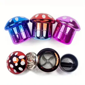 70mm Portable 4-Layers Mushroom Smoke Grinder Manual Spice, Tobacco Grinder Tools Smoking Cigarette Accessories Mill Pepper Pot