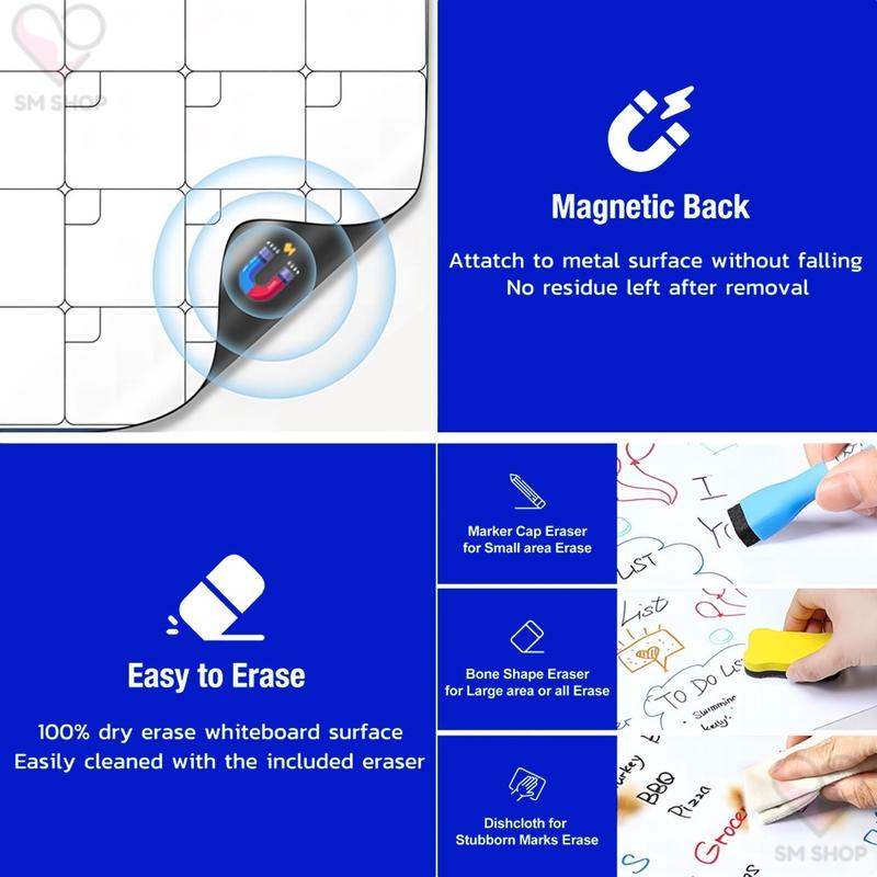 Magnetic fridge message board, with creative partition for note-taking, made of waterproof and durable materials, a magic tool for communication in the kitchen.
