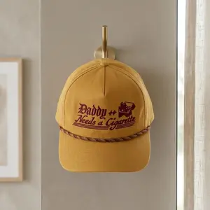 Funny Edgy Snapback Hat – “Daddy Needs a Cgarette” Cap, Made to Order Baseball Hat, Streetwear Dad Hat