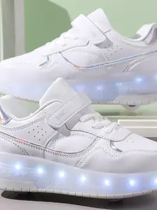 Women's Sports Lace Up Roller Skates, Rechargeable LED Light Up Sports Roller Skates, Fashionable Outdoor Skates for Women & Girls, Roller Skate Shoes, Skating Shoes