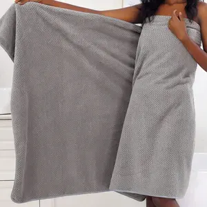 Solid Color Bath Towel, 1 Count Soft Absorbent Bathrobe, Quick Drying Bathrobe, Bathroom Supplies for Home Hotel Salon