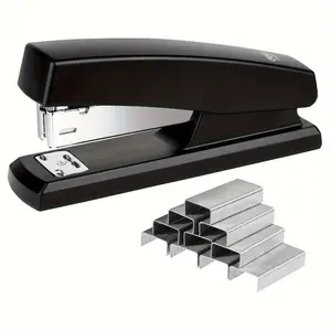 Deli Stapler Set, Includes Stapler And Box Of Staples/Cards For Office, School, And Home, Black