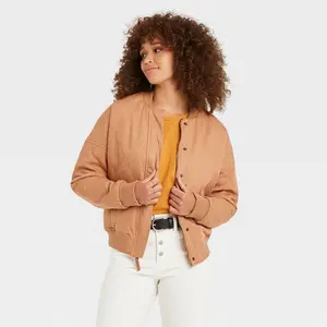 Women's Quilted Utility Jacket - Universal Thread Tan L