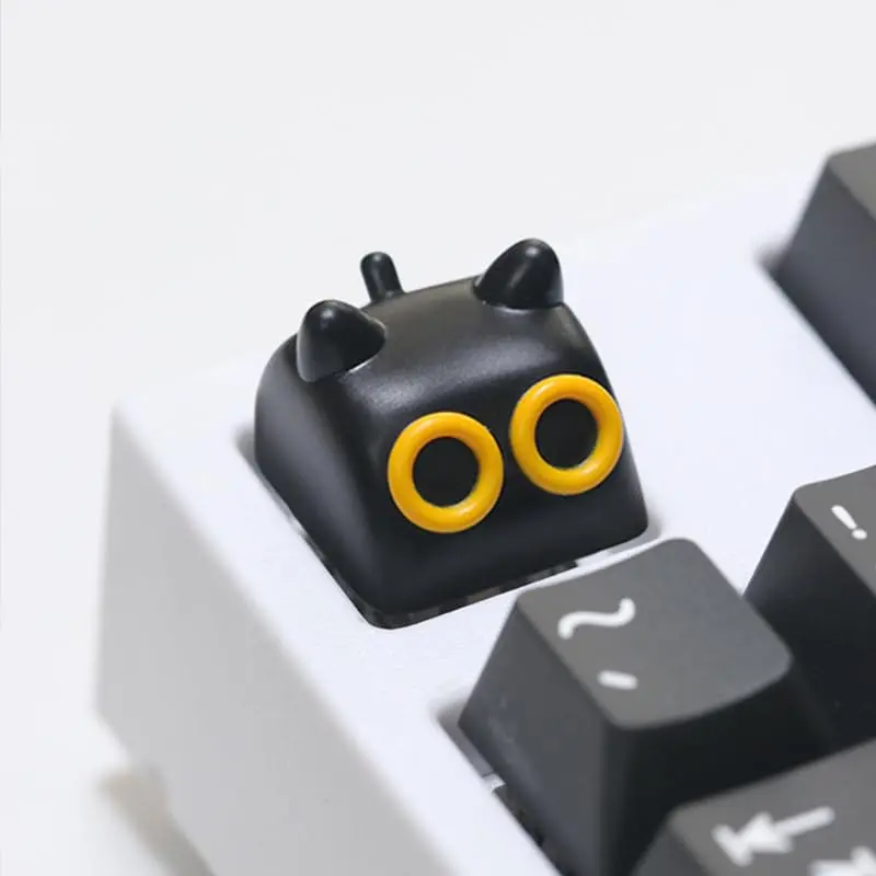 ULTRAEQUIP Handcrafted Cat-Shaped Resin Fun Keycap - 1U Standard Size Replaceable Single Keycap for Mechanical Keyboards