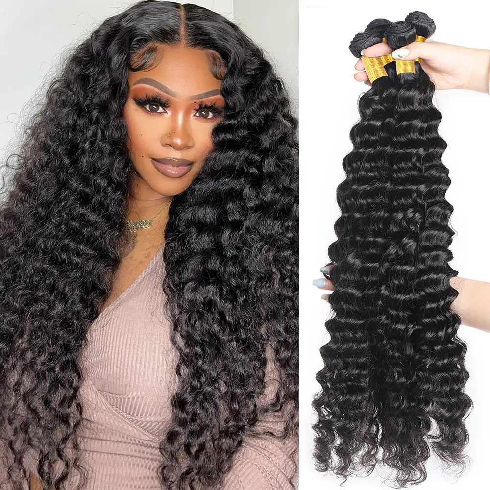 Brazilian Curly Wave Textures Hair Extensions, Salon-Quality Premium Human Hair with Thick Texture in Multiple Lengths for Sew-In & Quick Weave