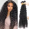 Female Salon-Quality Brazilian Curly Wave Human Hair Bundles - Deep Wavy, Thick Texture, Multiple Long Lengths for Sew-In & Quick Weave, Bulk Hair Extensions