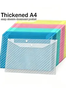 50 Pack File Folders, Clear Poly Envelopes Plastic Folders, Folder for Documents Letter A4 Size with Label Pocket, Teacher School Office Supplies Organization Storage, Assorted Color